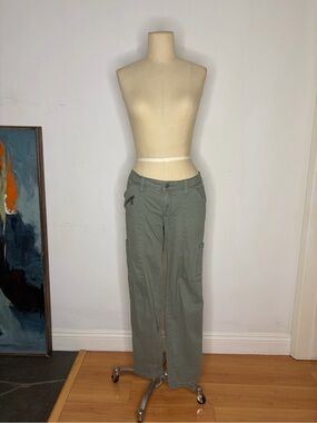 Women’s Sonoma Olive Green cotton twill Straight-Leg Cargo Pants size 6